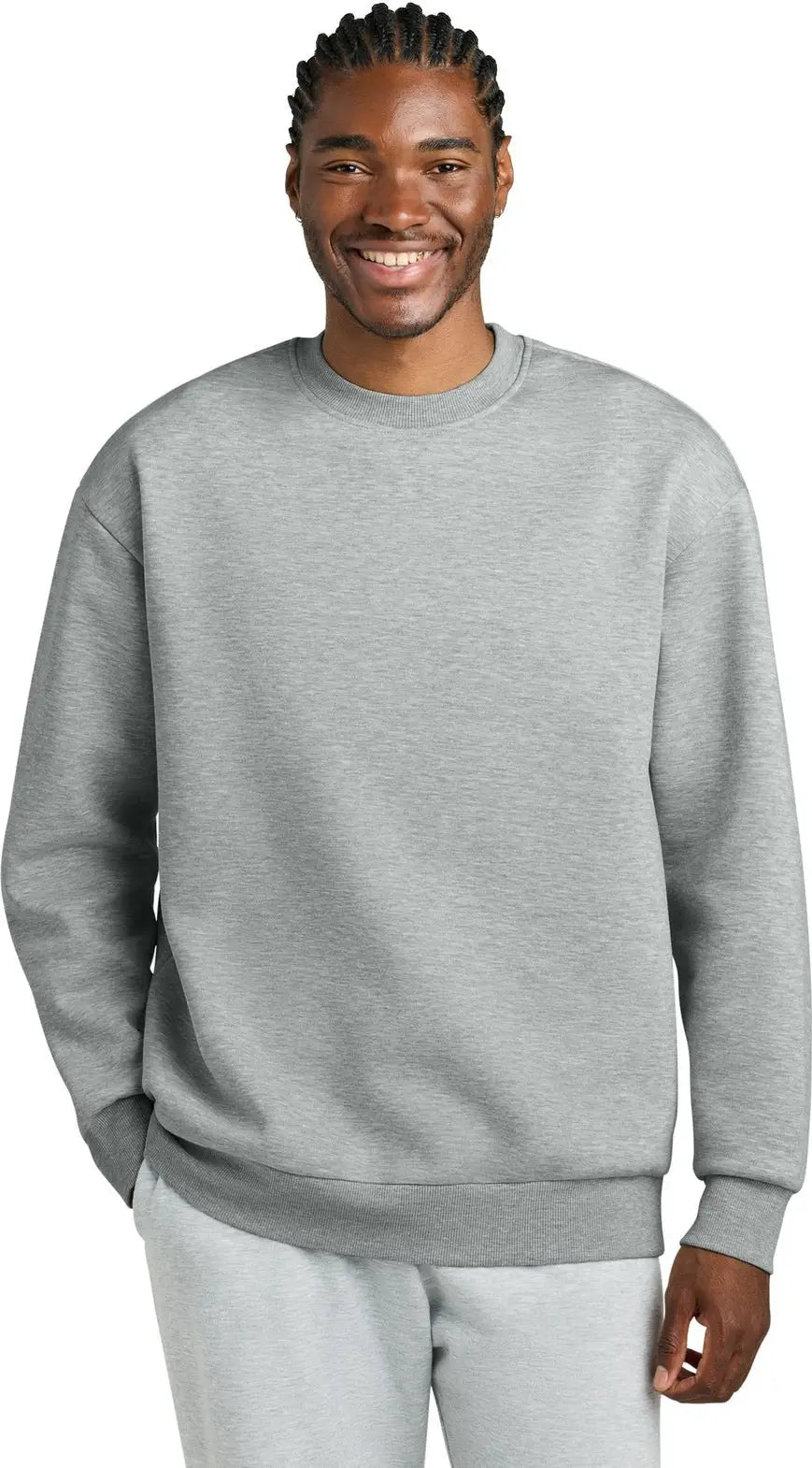 District Dt6154 V.i.t. Heavyweight Fleece Crew - Light Heather Gray - Adult Xs