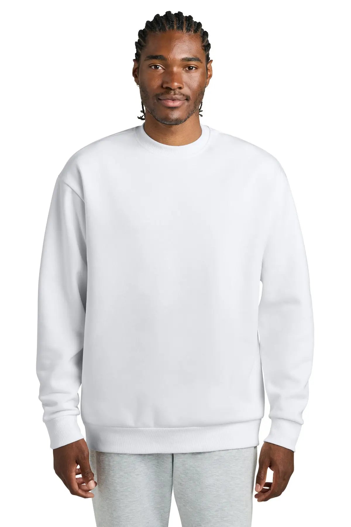 District Dt6154 V.i.t. Heavyweight Fleece Crew - White - Adult Xs