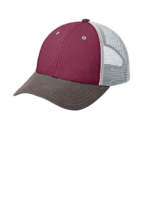 District Dt616 Tri-tone Mesh Back Cap - Maroon Charcoal Gray - Maroon/ Charcoal/ / one Size Fits Most