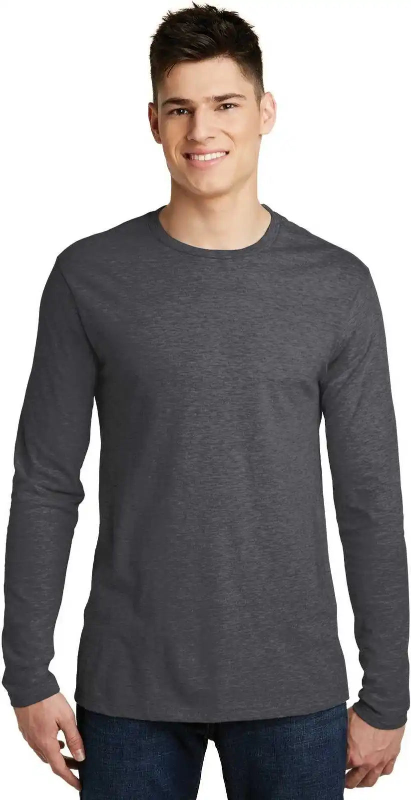 District Dt6200 Very Important Tee Long Sleeve Heathered Charcoal