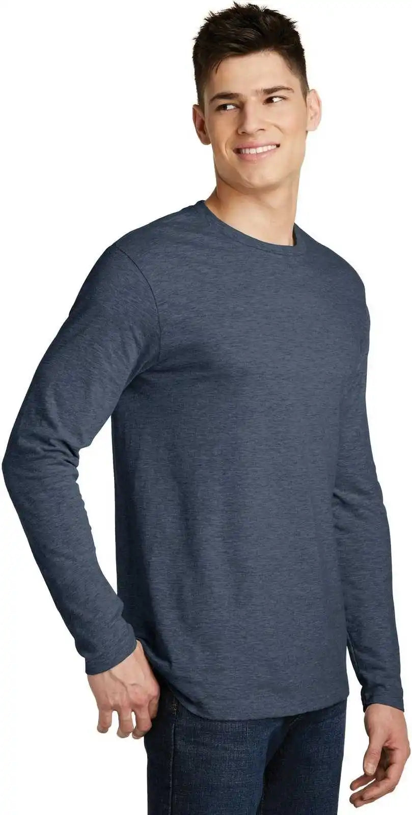 District Dt6200 Very Important Tee Long Sleeve - Heathered Navy