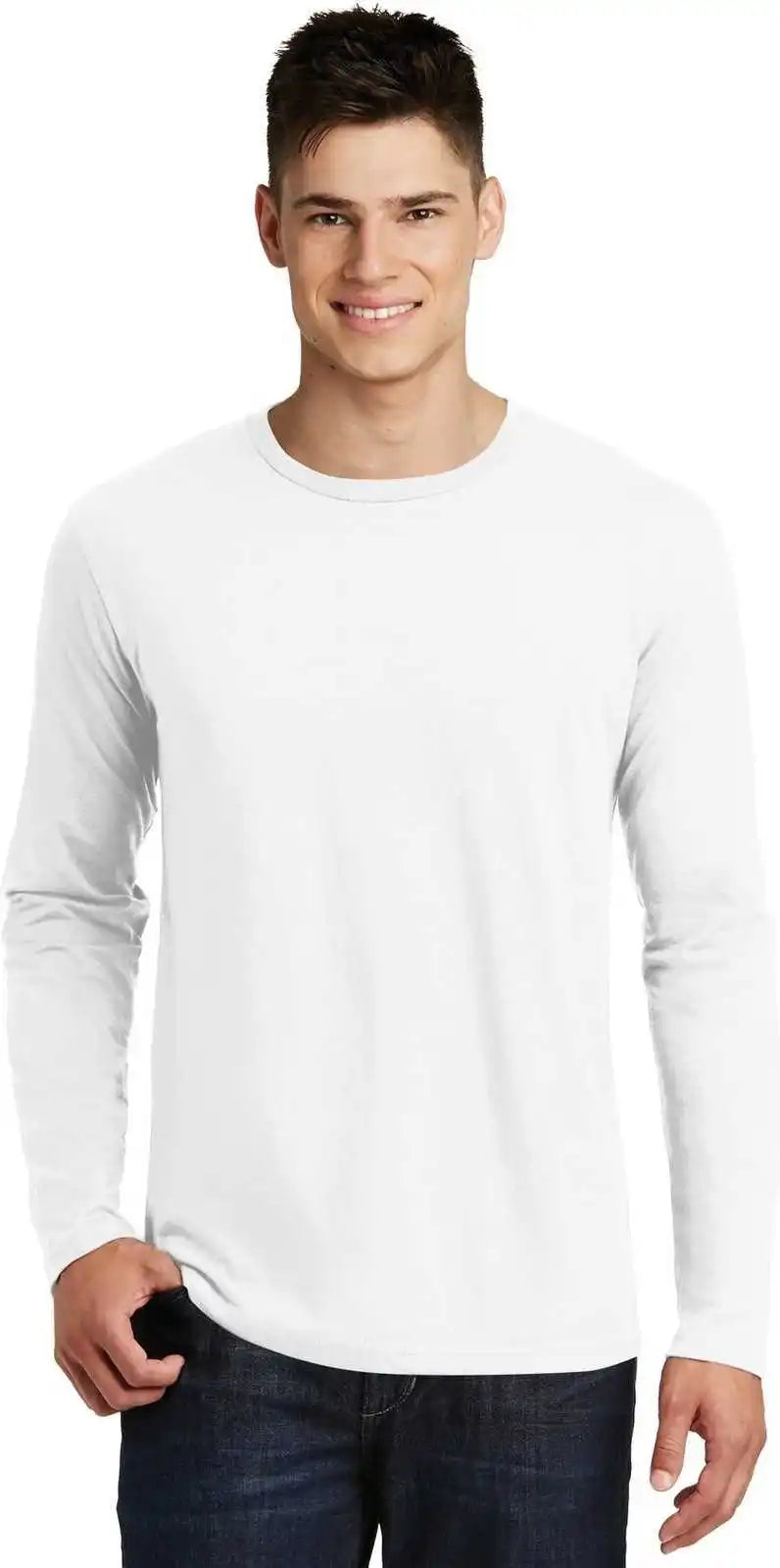 District Dt6200 Very Important Tee Long Sleeve White
