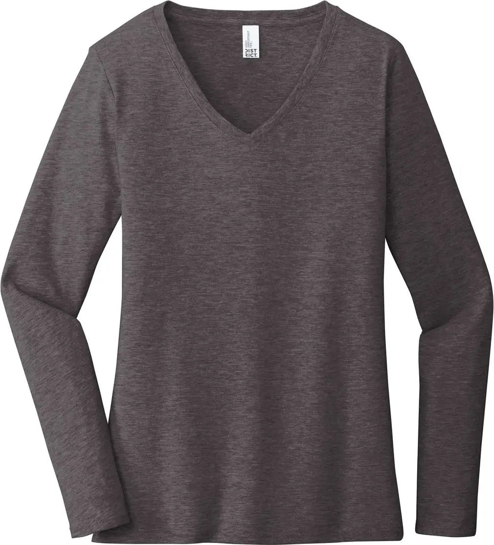 District Dt6201 Women’s Very Important Tee Long Sleeve V-neck - Heathered Charcoal