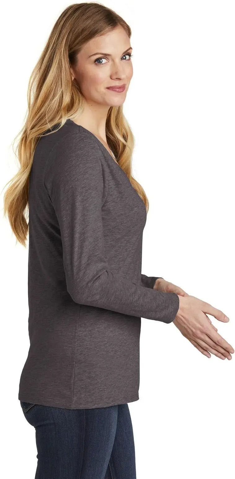 District Dt6201 Women’s Very Important Tee Long Sleeve V-neck - Heathered Charcoal