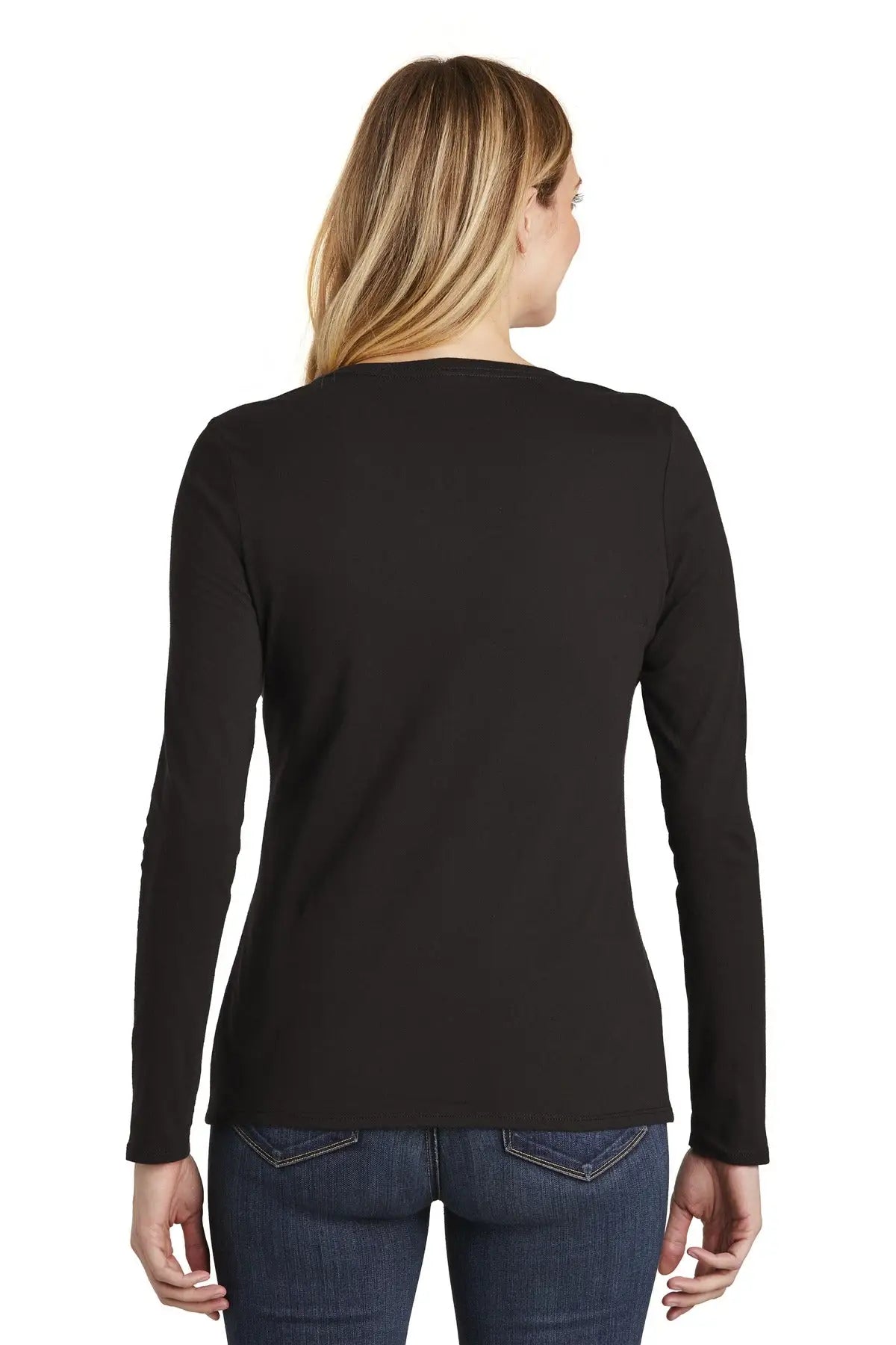 District Dt6201 Women’s Very Important Tee Long Sleeve V-neck - Black