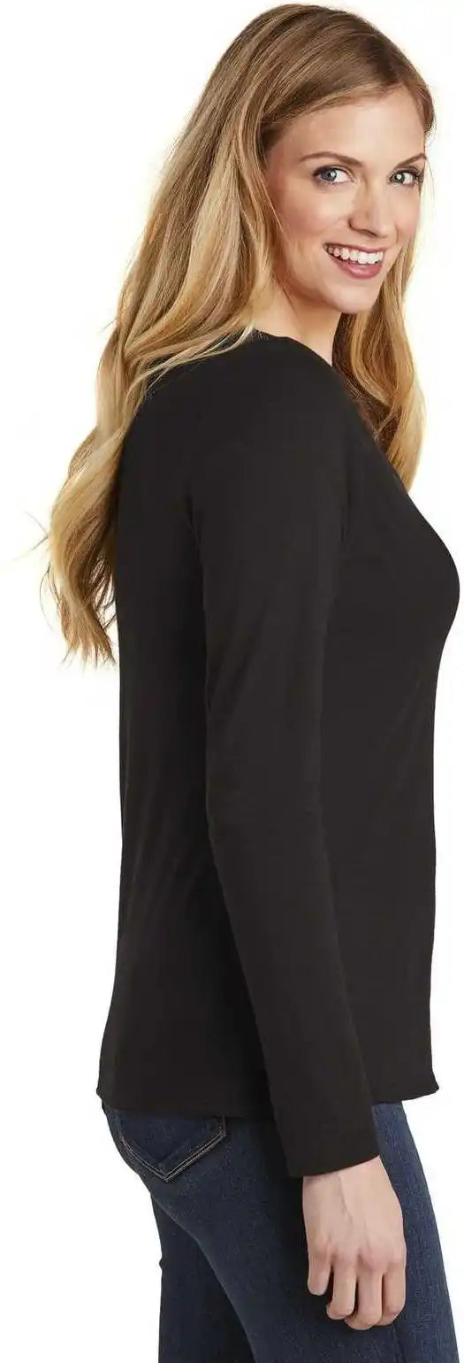 District Dt6201 Women’s Very Important Tee Long Sleeve v Neck Black