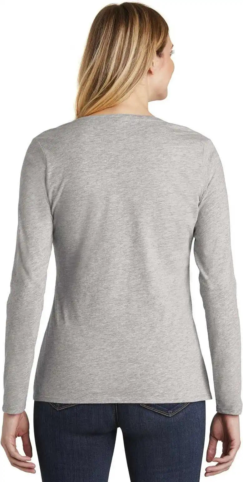 District Dt6201 Women’s Very Important Tee Long Sleeve v Neck Light Heather Gray
