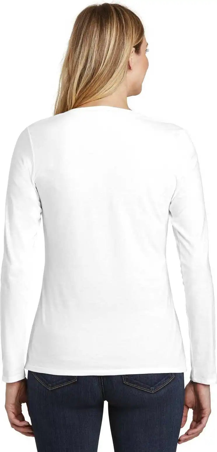 District Dt6201 Women’s Very Important Tee Long Sleeve v Neck White