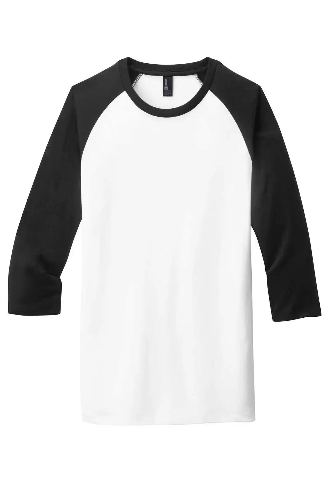 District Dt6210 Very Important Tee 3/4-sleeve Raglan - Black White