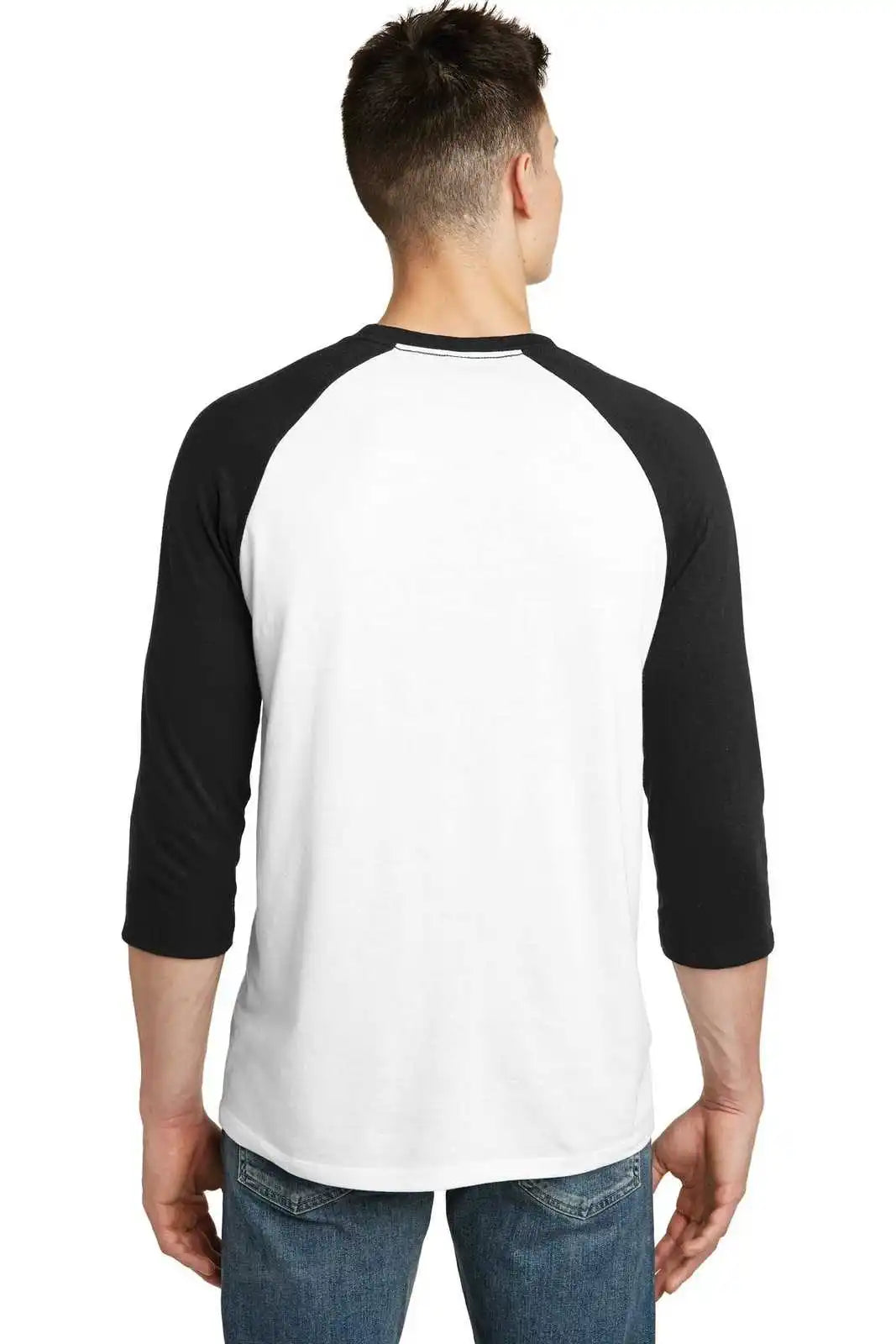District Dt6210 Very Important Tee 3/4-sleeve Raglan - Black White