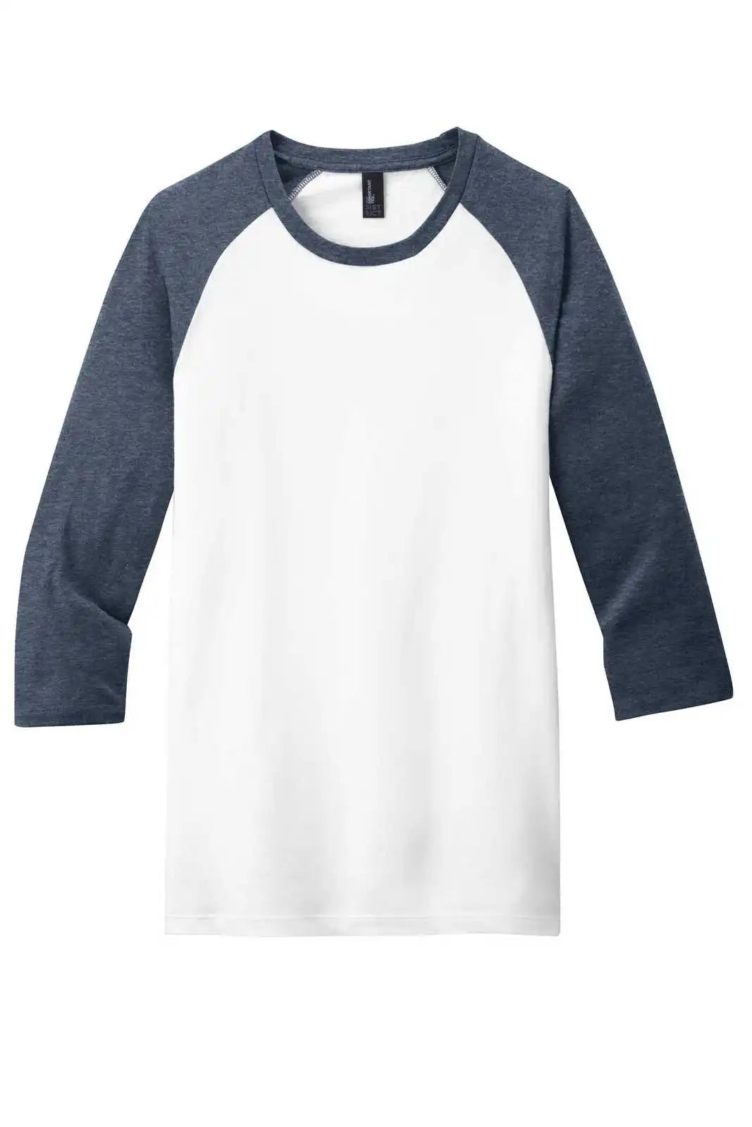 District Dt6210 Very Important Tee 3/4-sleeve Raglan - Heathered Navy White