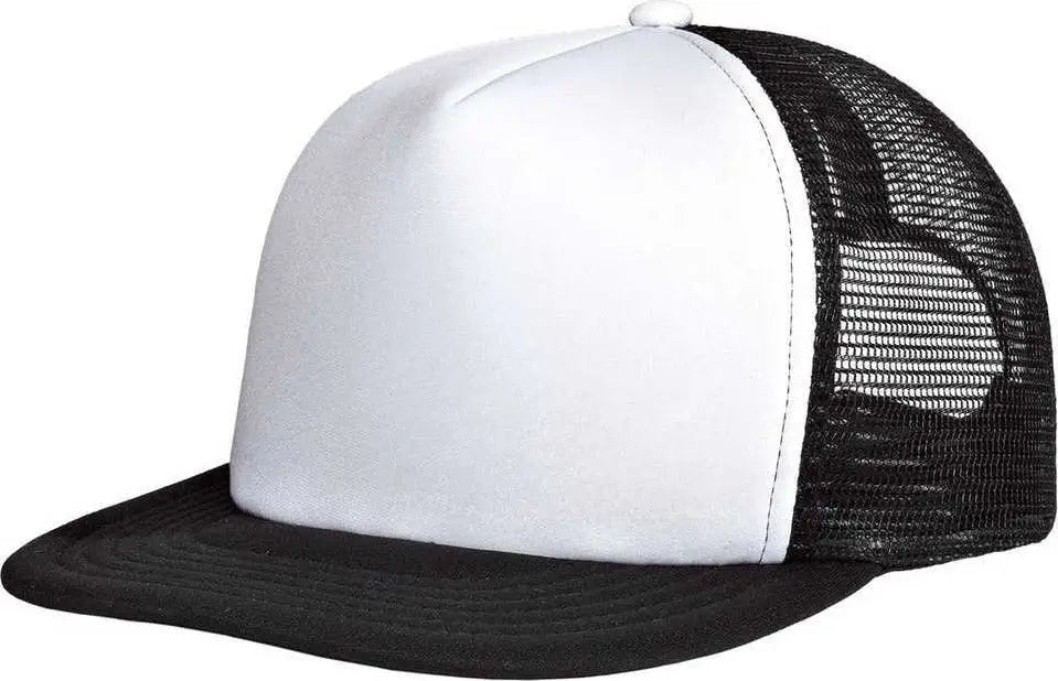 District Dt624 Flat Bill Snapback Trucker Cap - White