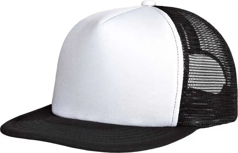 District Dt624 Flat Bill Snapback Trucker Cap White / one Size Fits Most