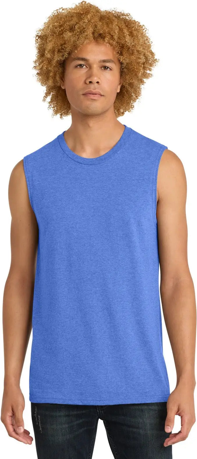 District Dt6300 V.i.t Muscle Tank - Royal Frost - Adult Xs
