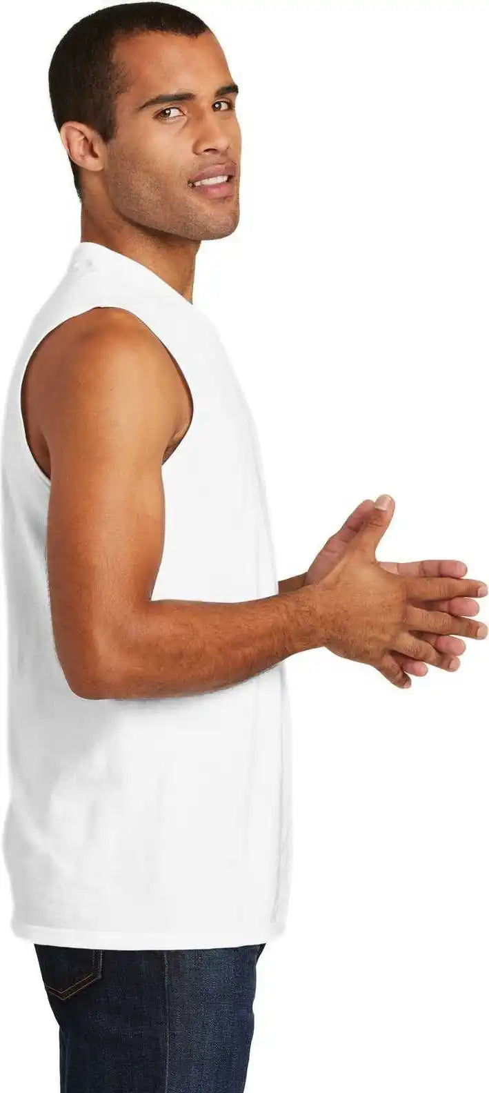 District Dt6300 V.i.t. Muscle Tank - White