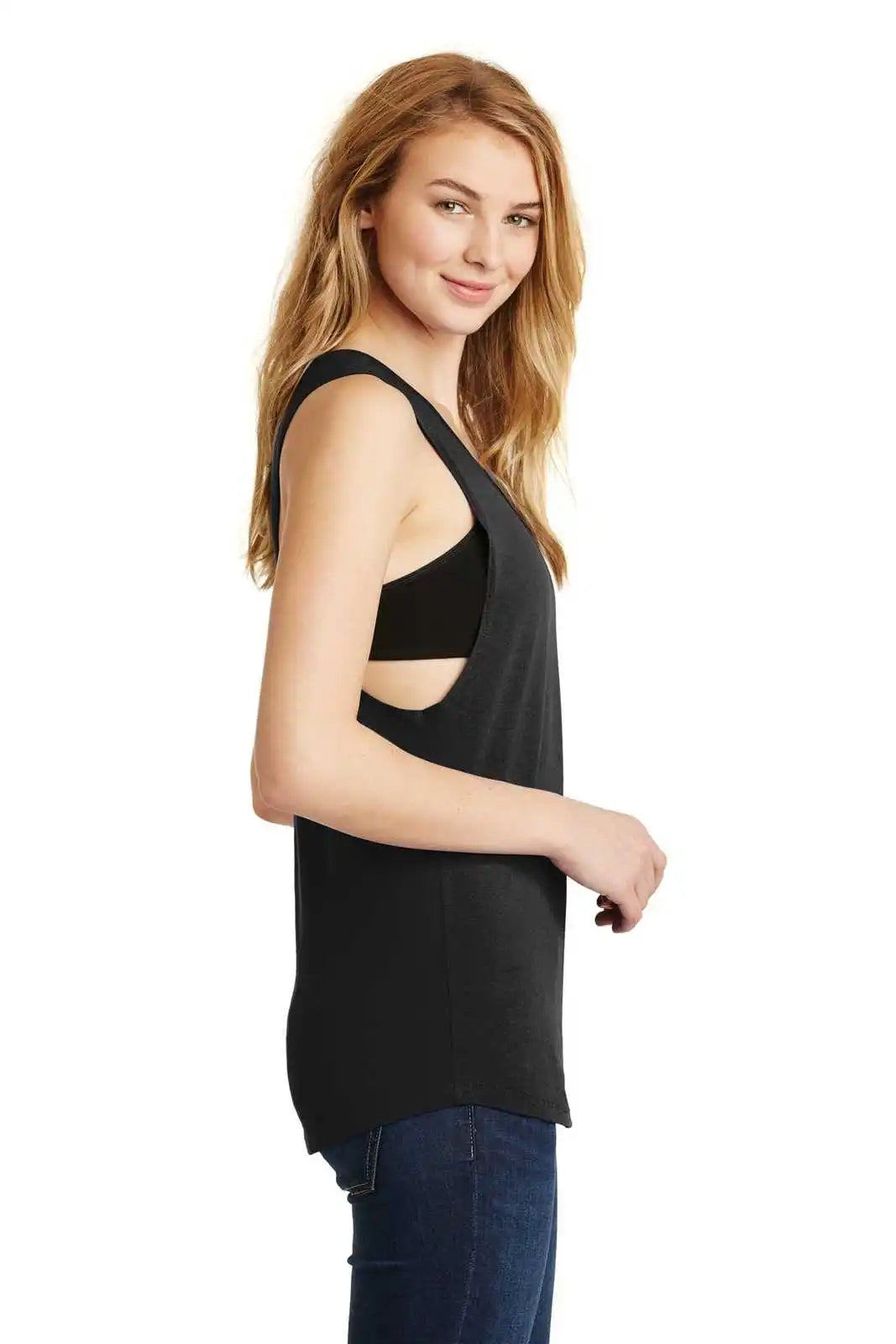 District Dt6301 Women’s Fitted V.i.t. Festival Tank - Black