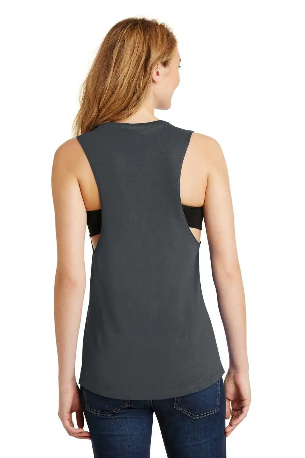 District Dt6301 Women’s Fitted V.i.t. Festival Tank - Charcoal