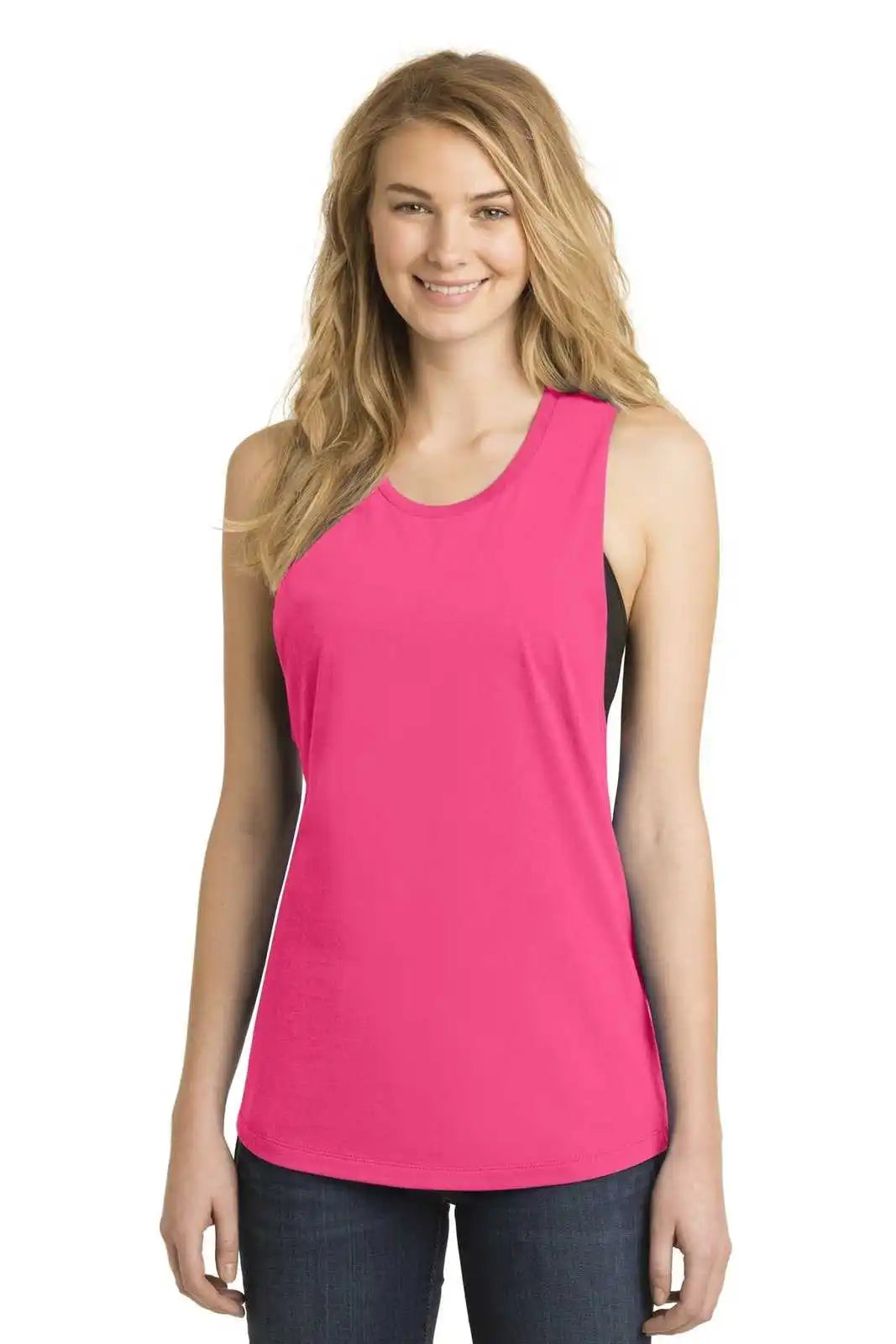 District Dt6301 Women’s Fitted V.i.t. Festival Tank - Dark Fuchsia