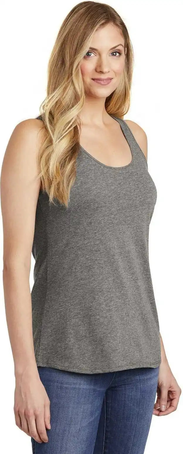 District Dt6302 Women’s V.i.t. Gathered Back Tank Gray Frost