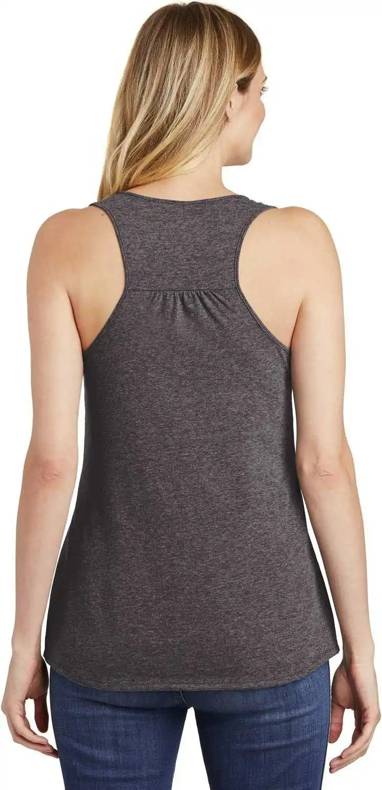 District Dt6302 Women’s V.i.t. Gathered Back Tank Heathered Charcoal