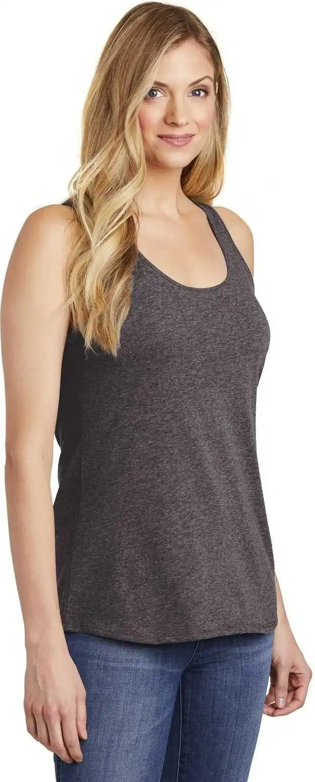 District Dt6302 Women’s V.i.t. Gathered Back Tank Heathered Charcoal