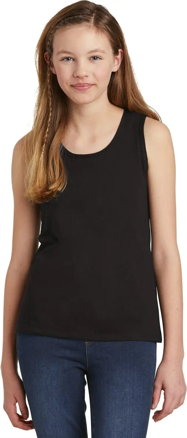 District Dt6303yg Girls V.i.t. Tank - Black - Adult Xs