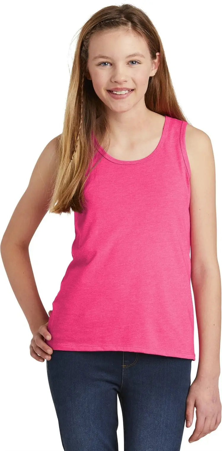District Dt6303yg Girls V.i.t. Tank - Fuchsia Frost