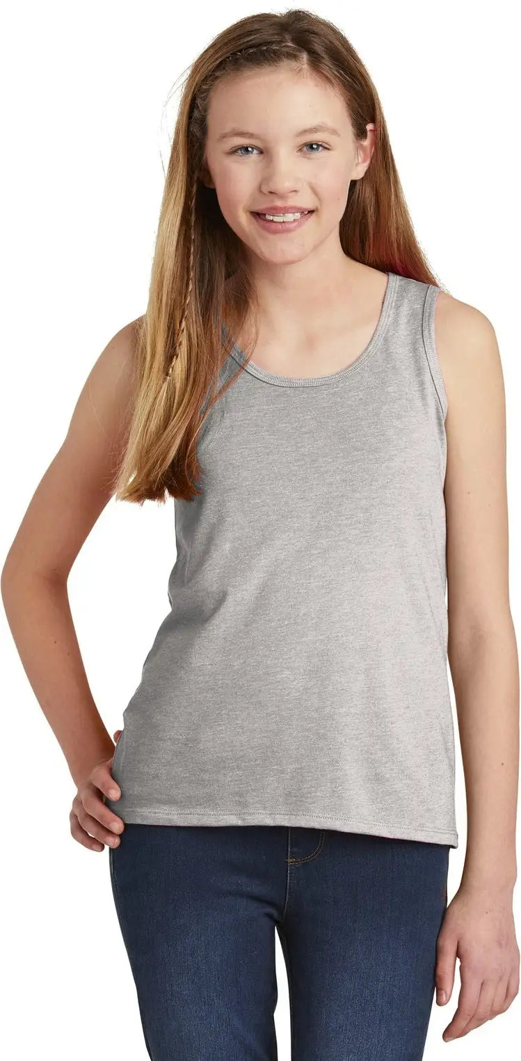 District Dt6303yg Girls V.i.t. Tank - Light Heather Gray - Adult Xs