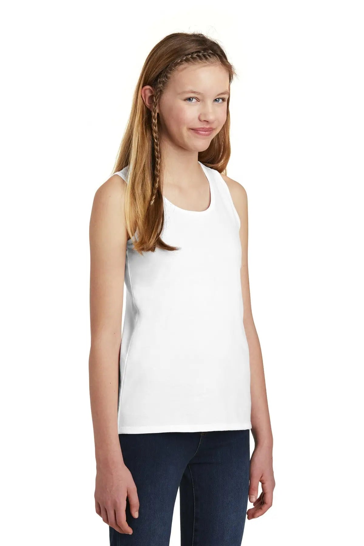 District Dt6303yg Girls V.i.t. Tank - White