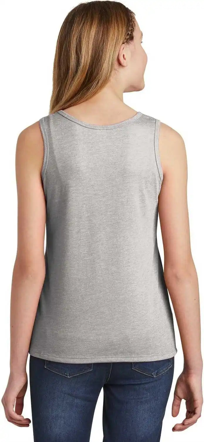 District Dt6303yg Girls v - Light Heather Gray