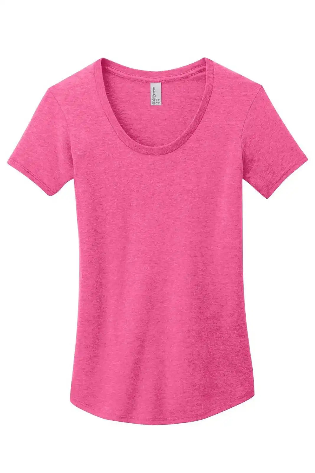 District Dt6401 Women’s Fitted Very Important Tee Scoop Neck - Fuchsia Frost