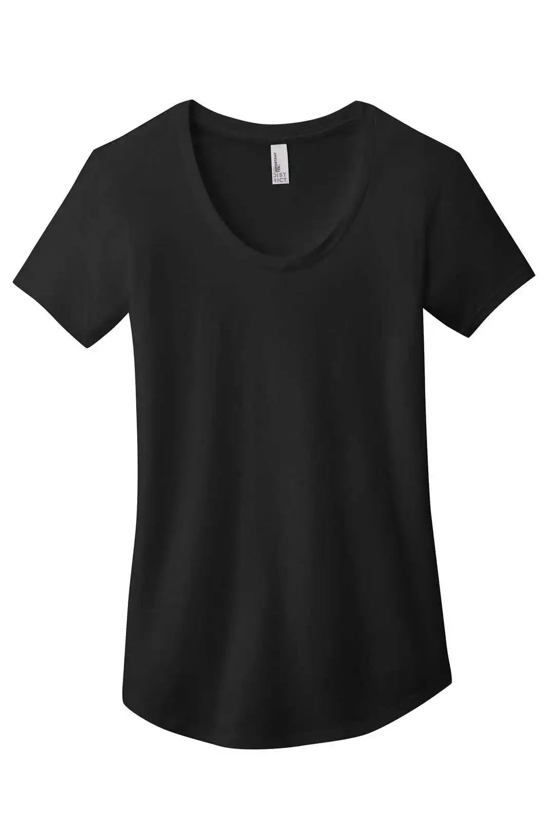 District Dt6401 Women’s Fitted Very Important Tee Scoop Neck - Black