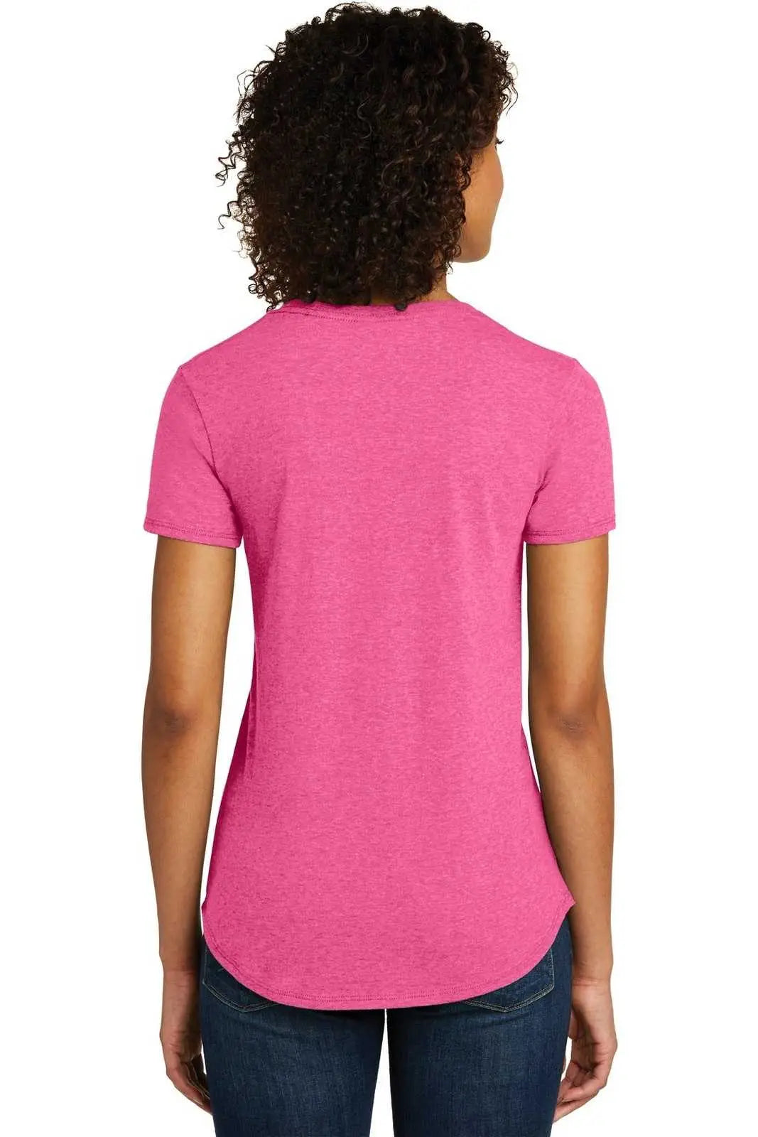 District Dt6401 Women’s Fitted Very Important Tee Scoop Neck - Fuchsia Frost