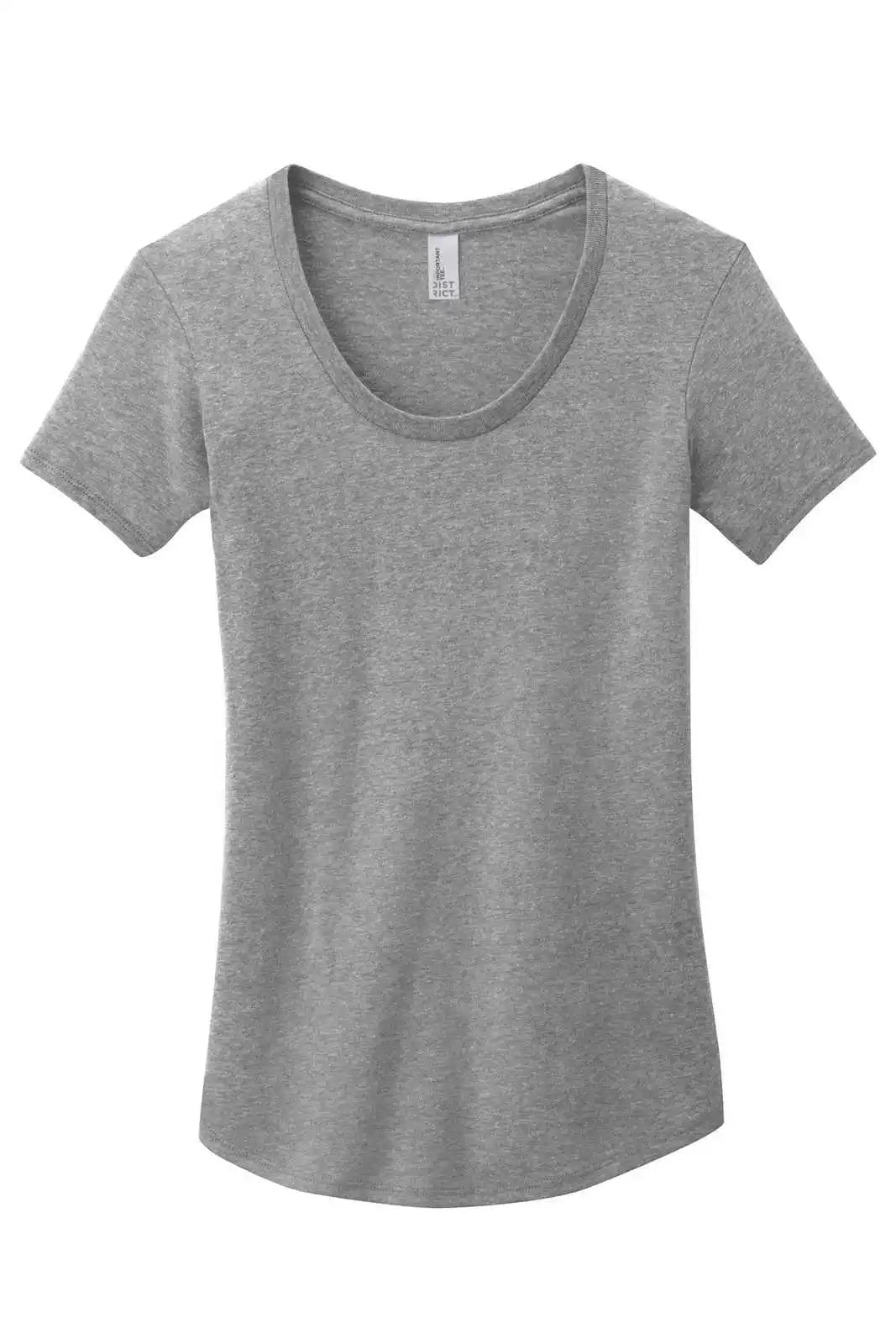 District Dt6401 Women’s Fitted Very Important Tee Scoop Neck - Gray Frost
