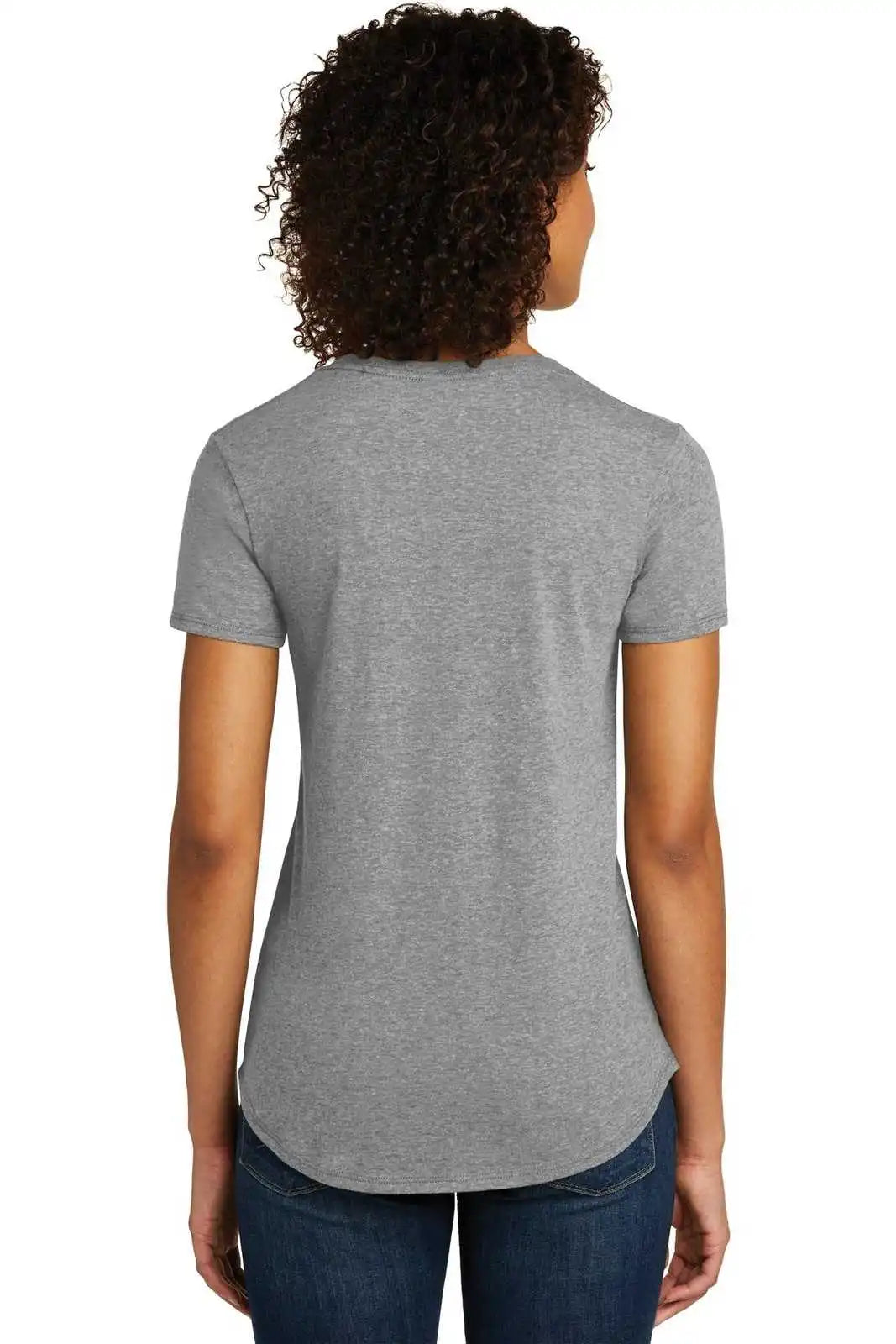 District Dt6401 Women’s Fitted Very Important Tee Scoop Neck - Gray Frost