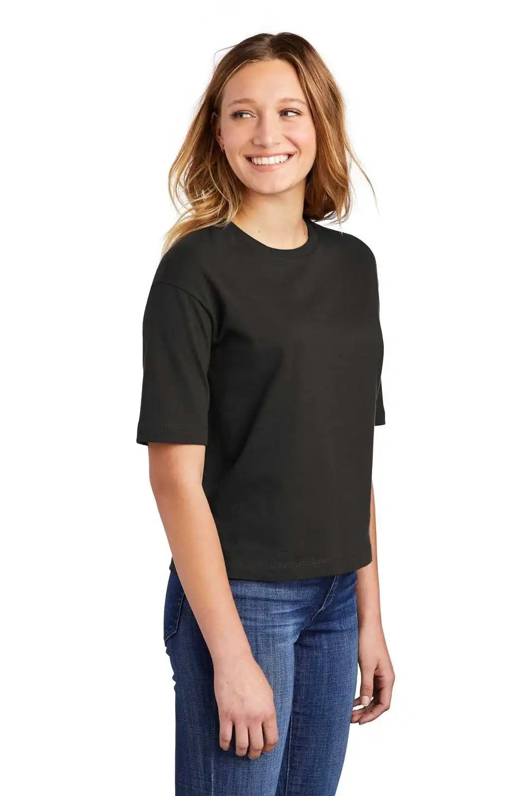 District Dt6402 Women’s V.i.t. Boxy Tee - Black