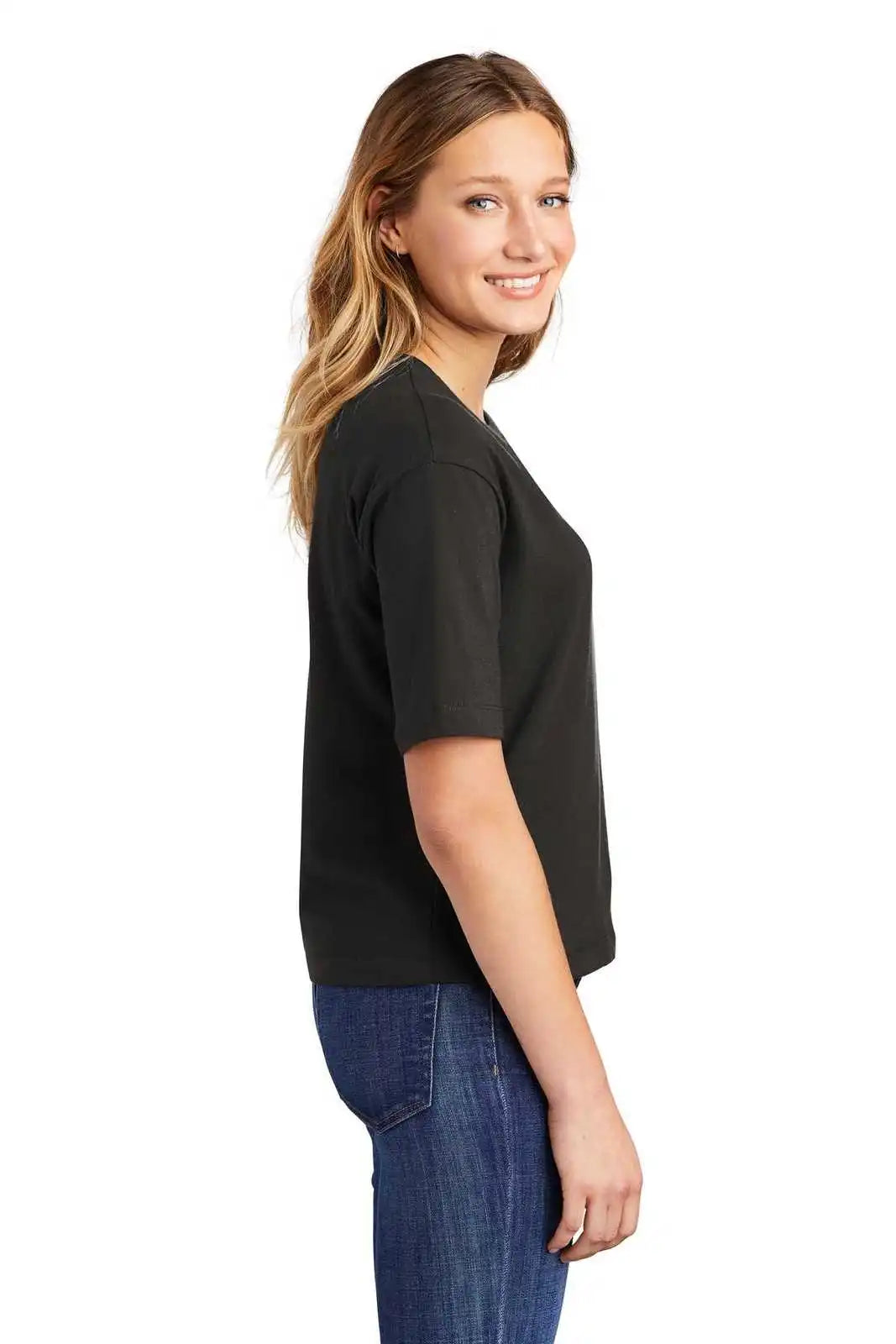 District Dt6402 Women’s V.i.t. Boxy Tee - Black
