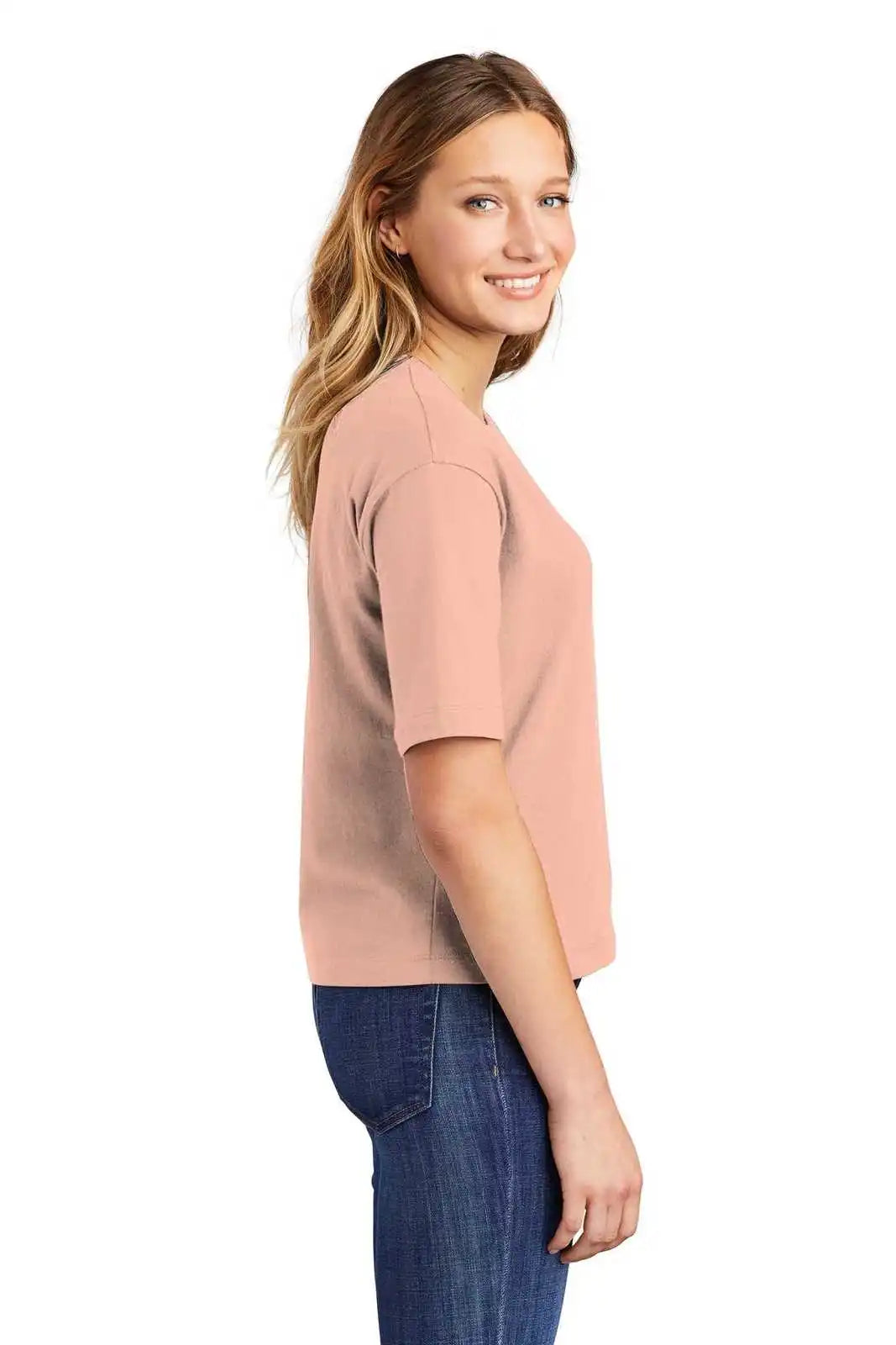District Dt6402 Women’s V.i.t. Boxy Tee - Dusty Peach