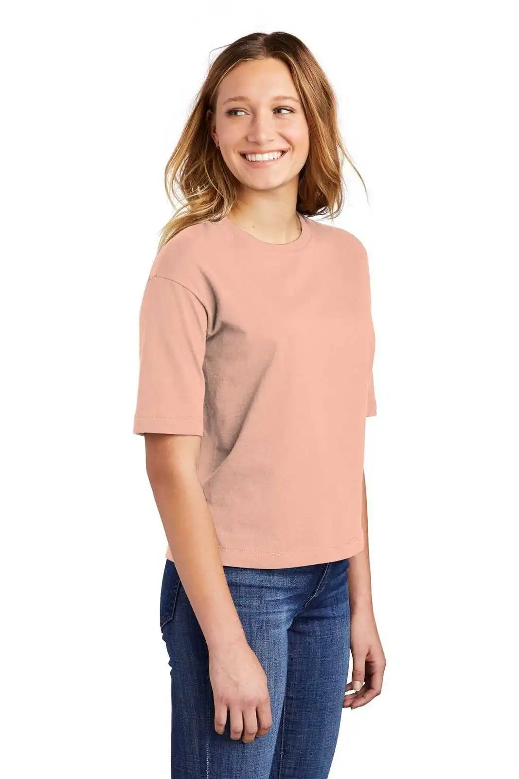 District Dt6402 Women’s V.i.t. Boxy Tee - Dusty Peach