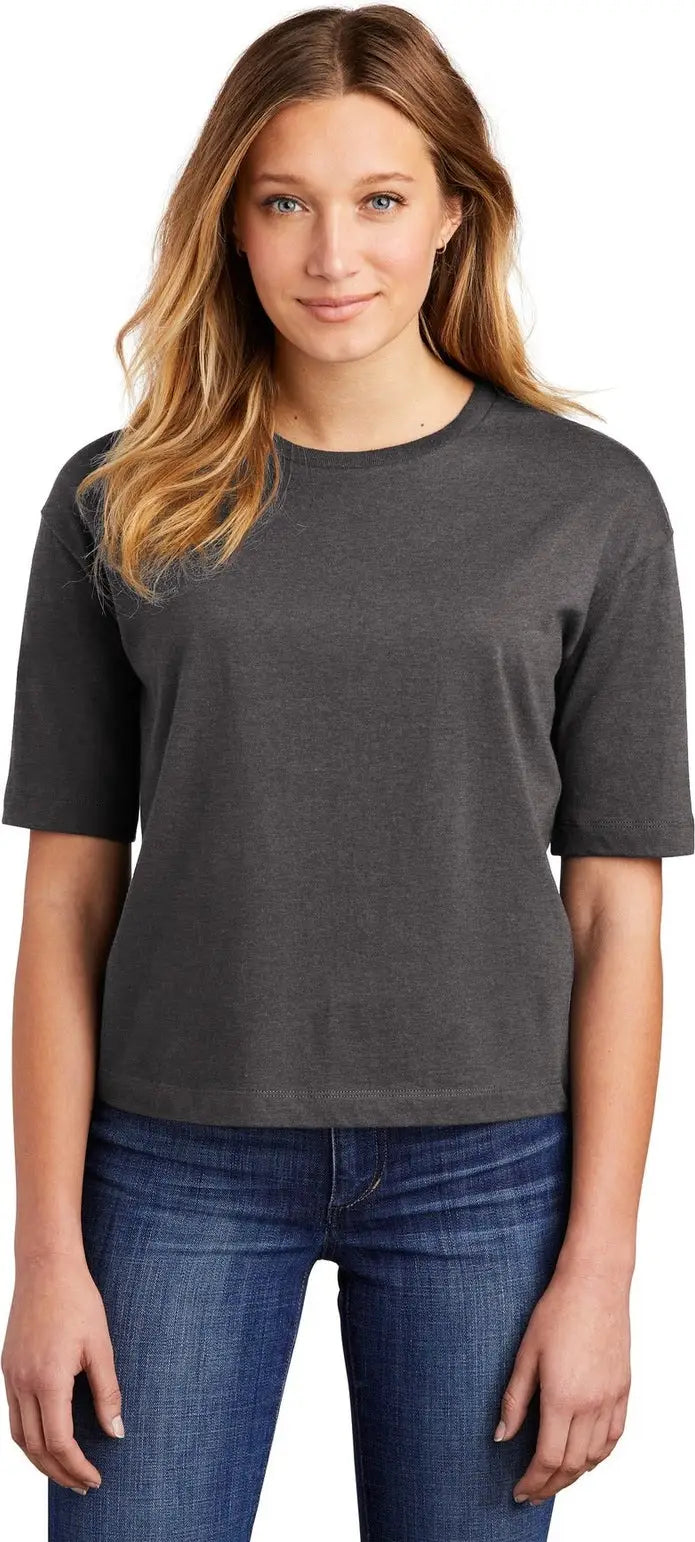 District Dt6402 Women’s V.i.t. Boxy Tee - Heathered Charcoal