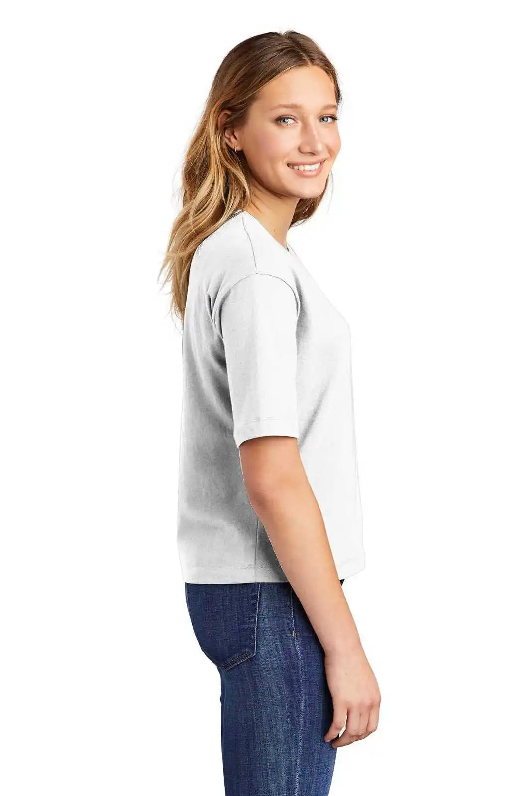 District Dt6402 Women’s V.i.t. Boxy Tee - White