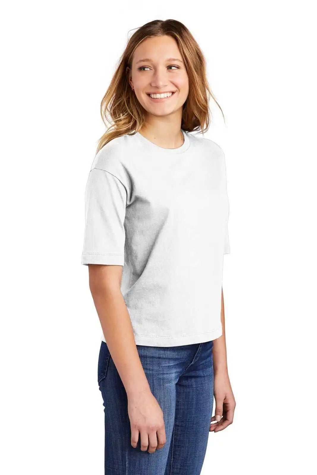 District Dt6402 Women’s V.i.t. Boxy Tee - White