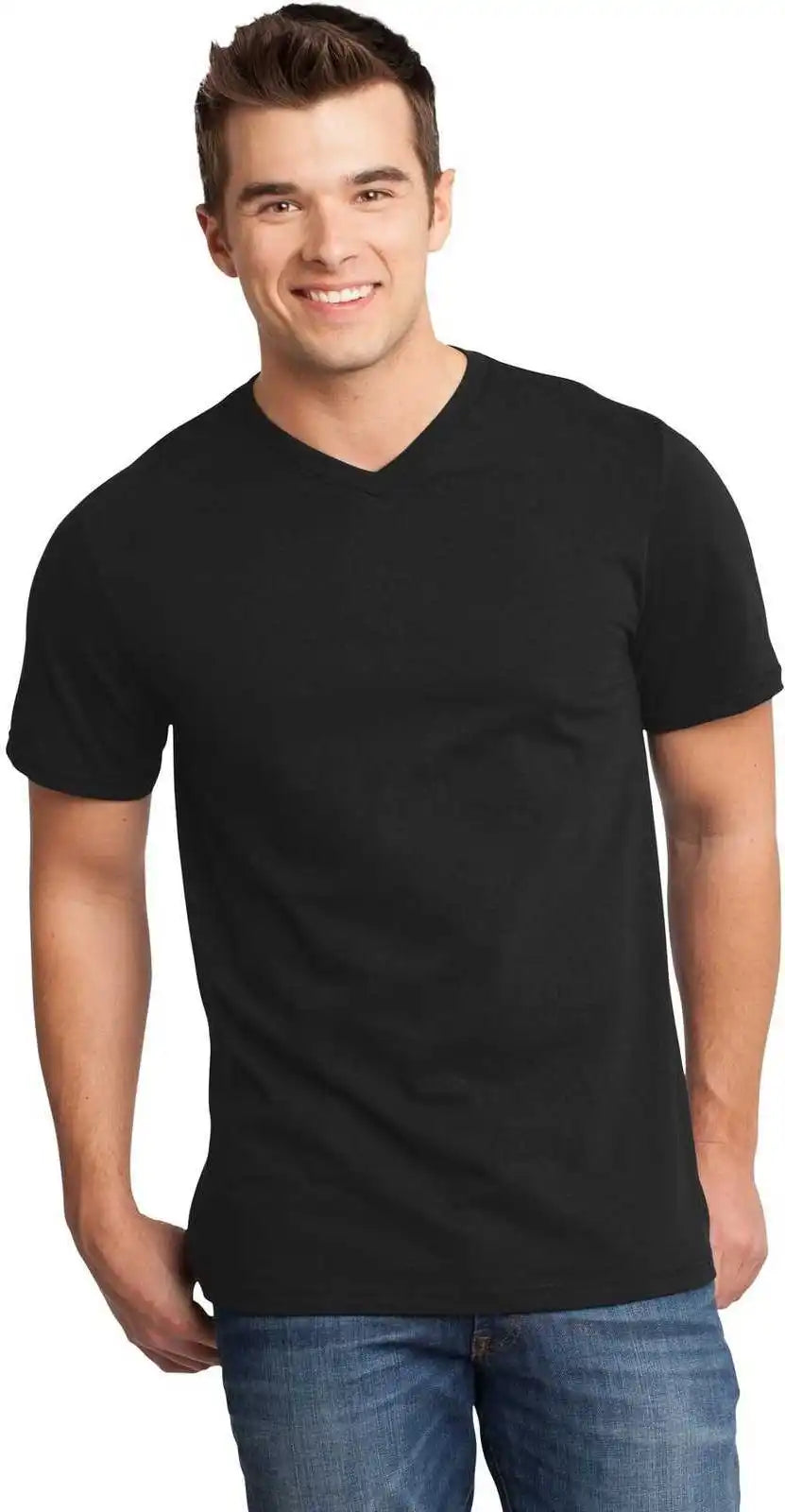 District Dt6500 Very Important Tee V-neck - Black