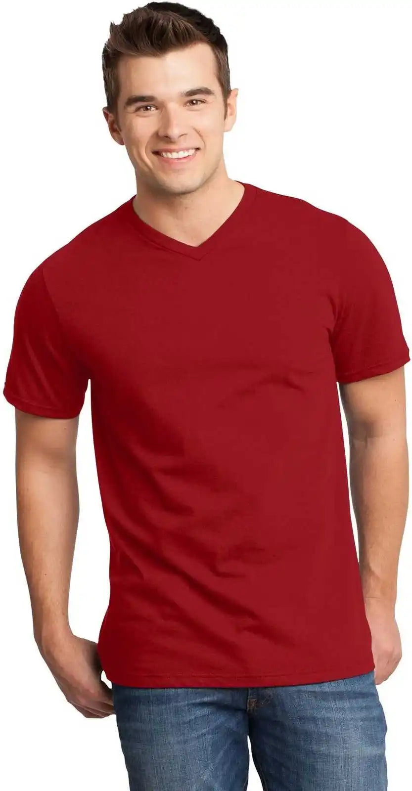 District Dt6500 Very Important Tee v Neck Classic Red