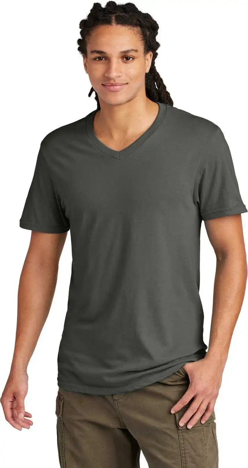 District Dt6500 Very Important Tee v Neck Deepest Grey
