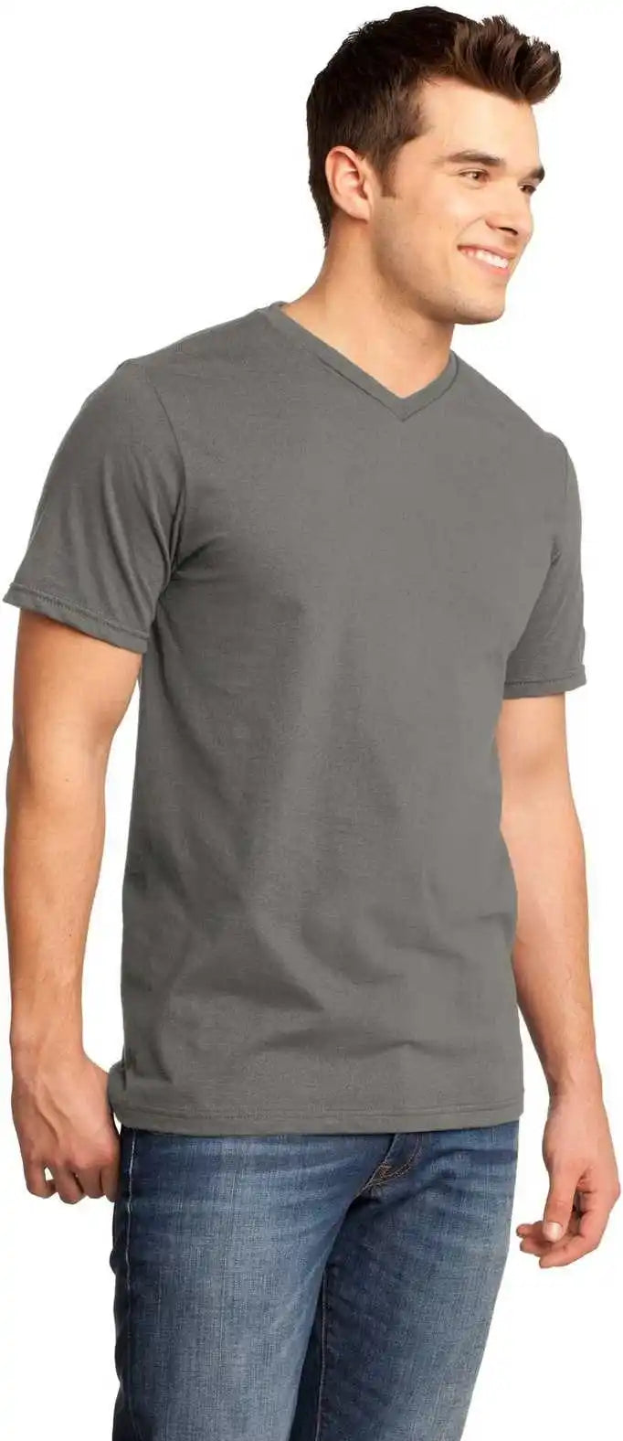 District Dt6500 Very Important Tee v Neck Gray