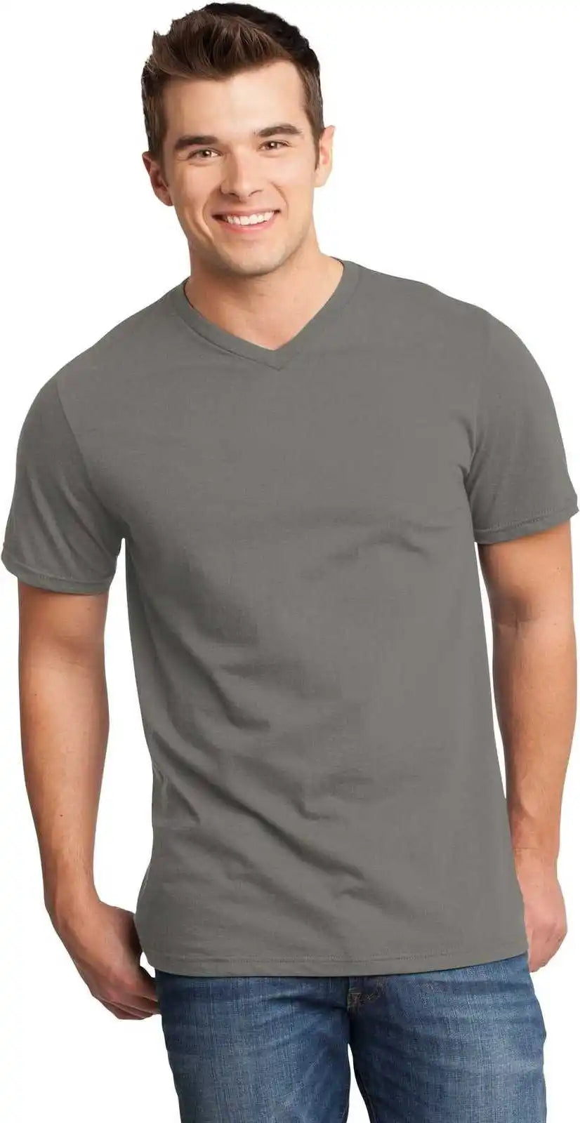District Dt6500 Very Important Tee v Neck Gray