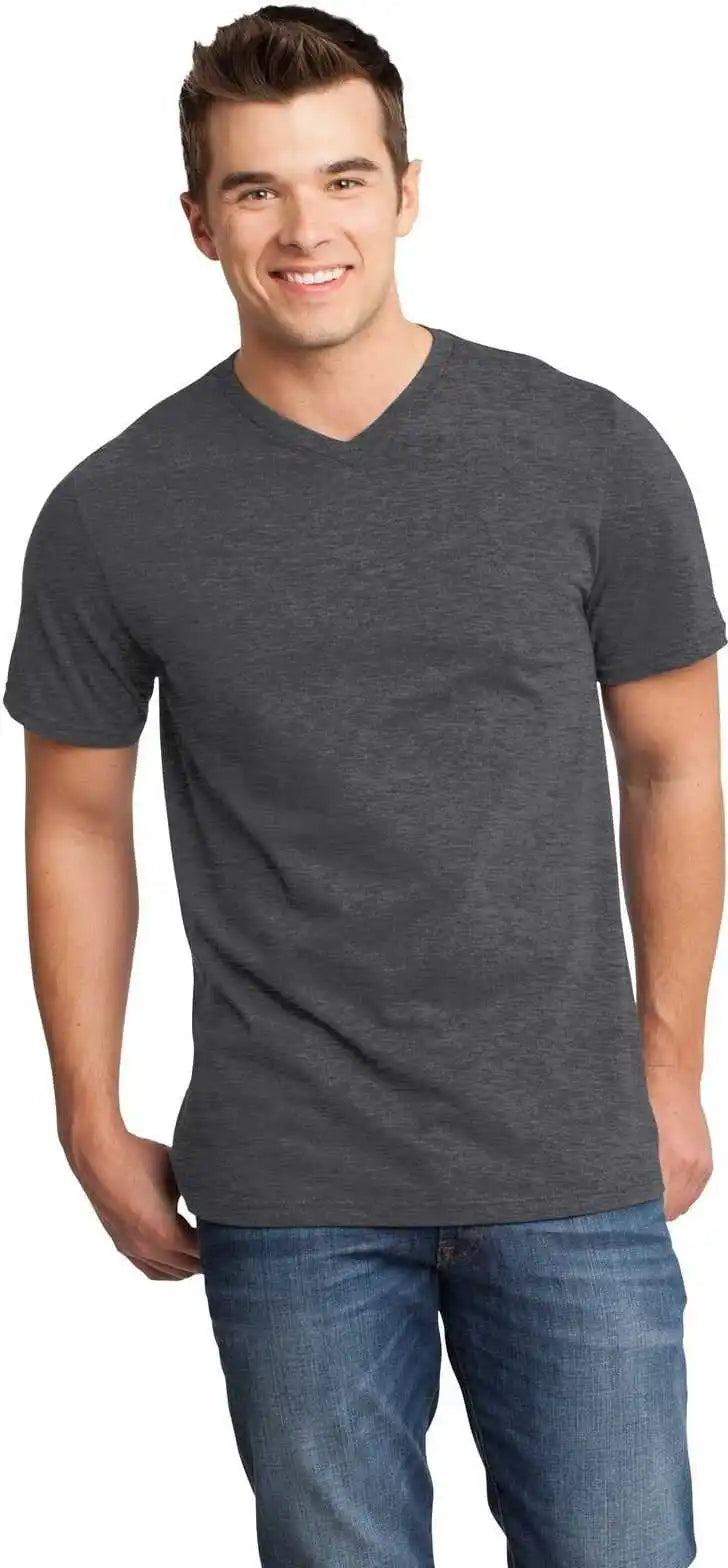 District Dt6500 Very Important Tee v Neck Heathered Charcoal