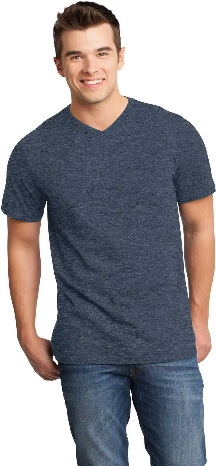 District Dt6500 Very Important Tee v Neck Heathered Navy