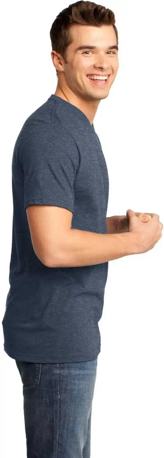 District Dt6500 Very Important Tee v Neck Heathered Navy